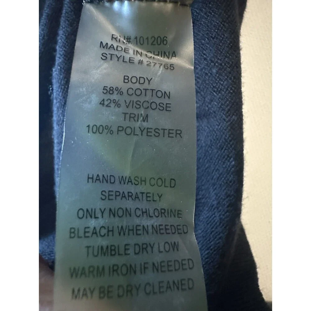 Soft Surroundings Black Open Front‎ Cardigan Cotton Blend Women's MEDIUM